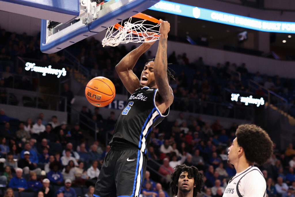 Anya throws down a second half dunk against St. Joe's