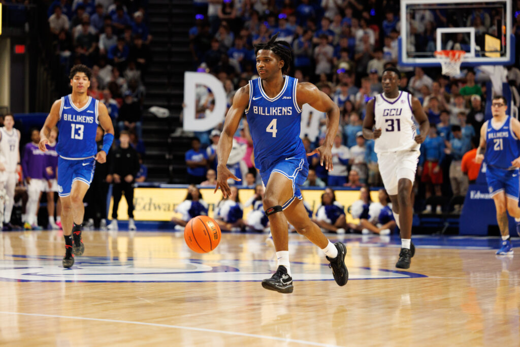 With Everything to Gain and Nothing to Lose, the Billikens Go Giant Hunting in Buffalo Tomorrow SLU's McCottry races off on a fast break against GCU. McCottry led all scorers with 20 points. (photo: Jeff Brown)